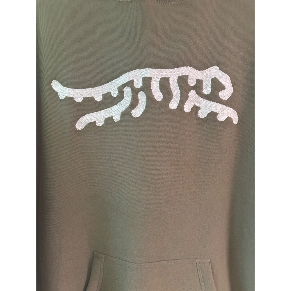 Sun Day Red Icon Chain Stitch Hoodie Sz. L Olive Streetwear Luxury Athleisure